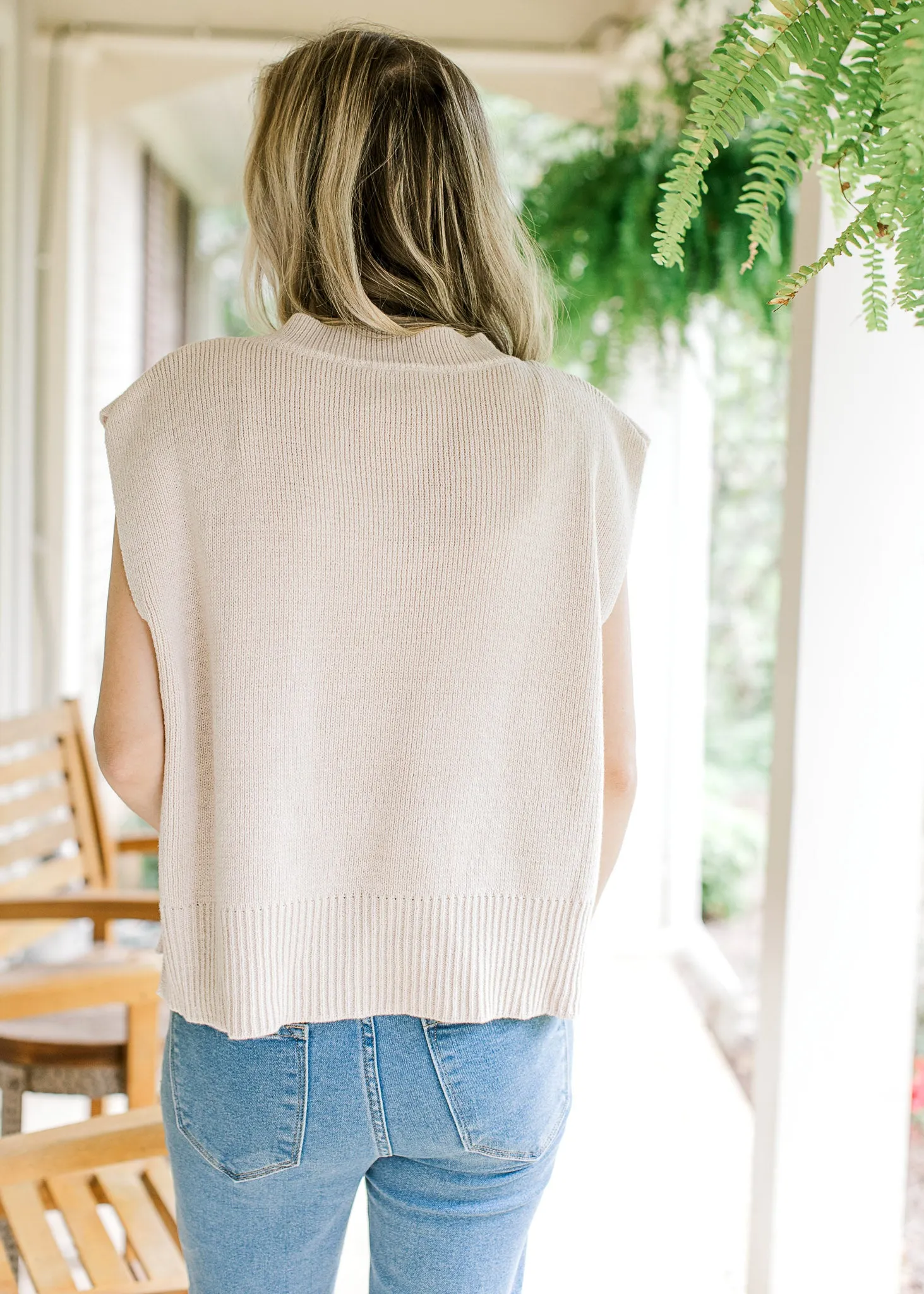 XZ Simple is Sweet Cream Short Sleeve Sweater