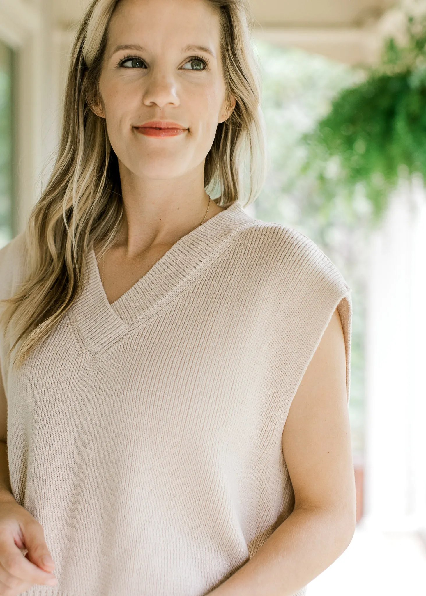 XZ Simple is Sweet Cream Short Sleeve Sweater