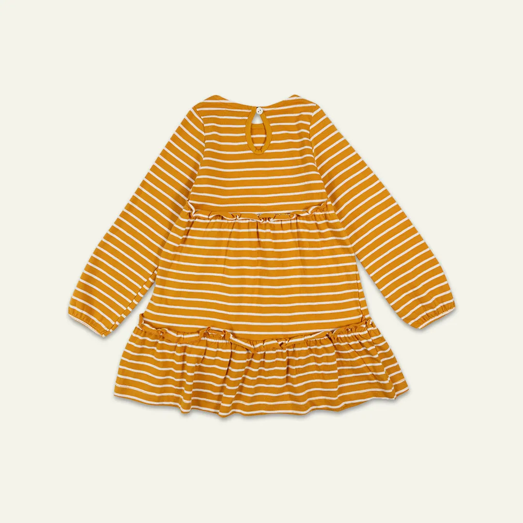 Yellow Stripe Print Dress