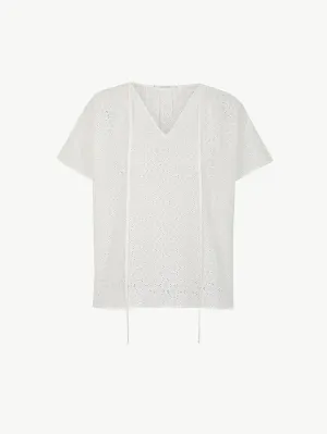 Yuri french eyelet top
